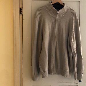 Men’s XXL tan full zip Tommy Hilfiger sweater.